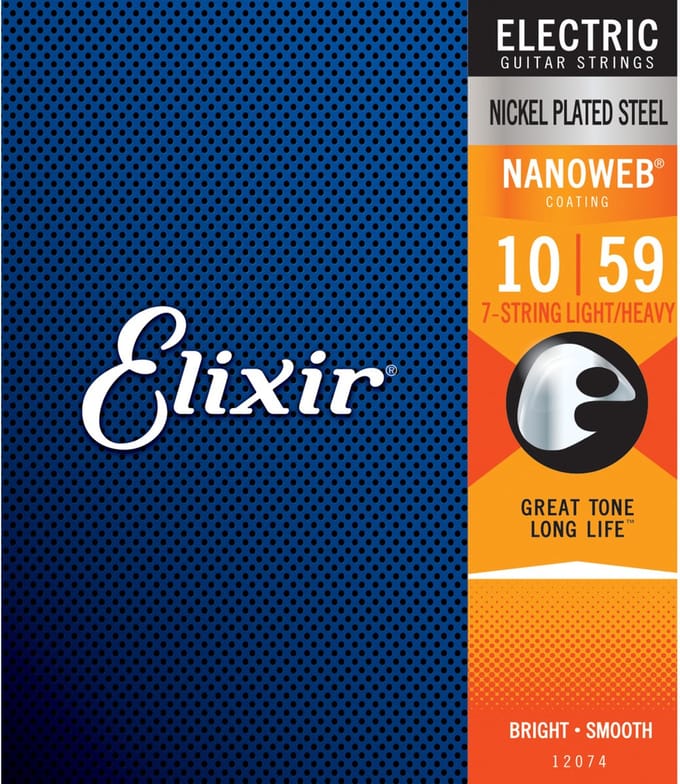 Elixir 12074 Nanoweb Snaren voor 7-Snarige Elektrische Gitaar (10-59)