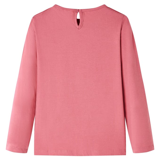 vidaXL - Kindershirt - met - lange - mouwen - 128 - oudroze