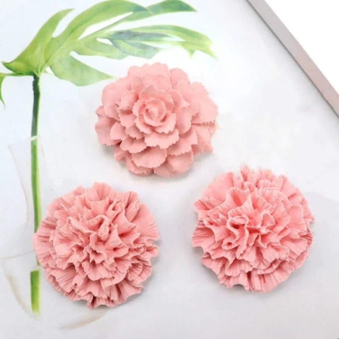 Moule en Silicone à fleurs 3D, moules à bougies à savon faits maison, moules de décoration de gâteaux au chocolat, outils de bricolage white