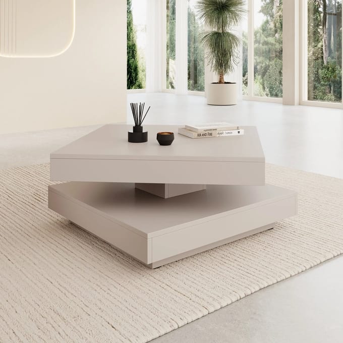 Meubella - Nao - Salontafel - Beige - 70x70x34 cm