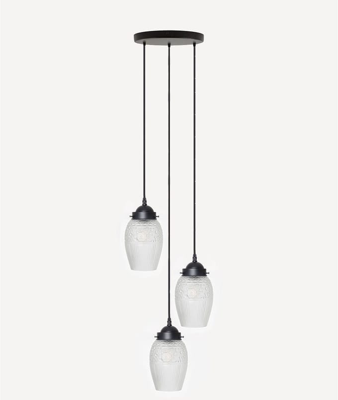 3 lichts hanglamp Flower yard Geëtst - Art Deco Trade