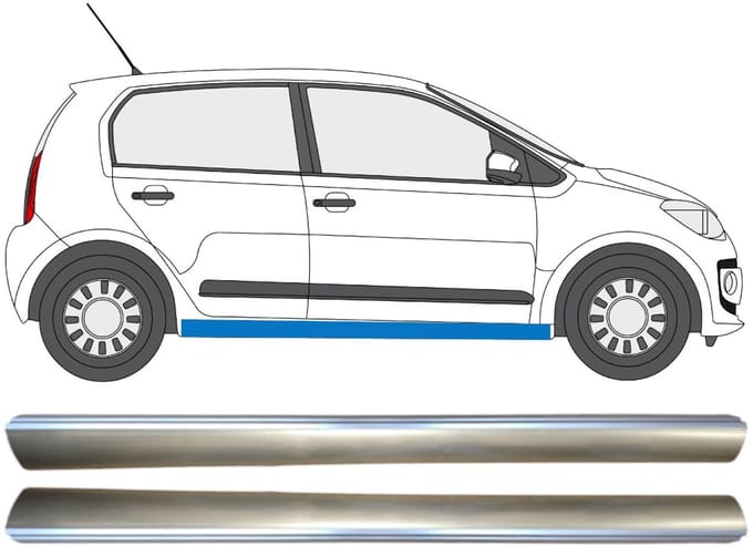 Reparatie dorpel onderste deel voor Volkswagen UP! 2011- / Links + Rechts / Set