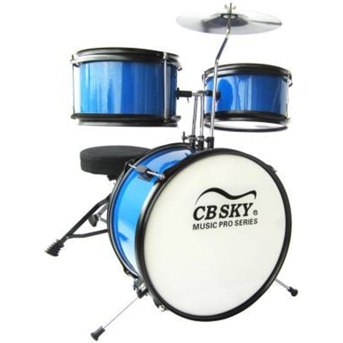 4-delige metalen drumset met kruk Instrumenten