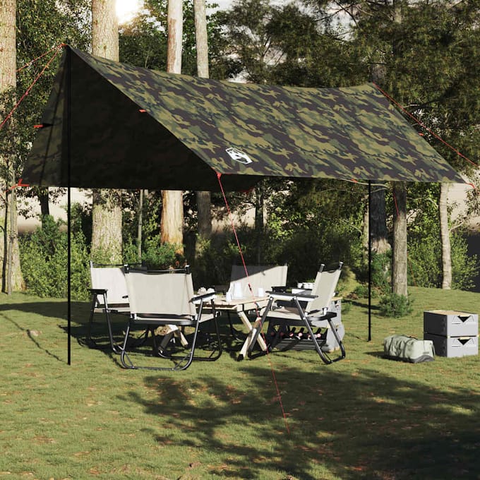 vidaXL - Kampeerluifel - waterdicht - 438x376x212 - cm - camouflage