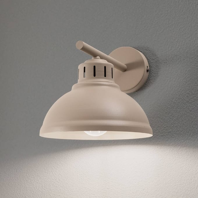 Luminex Wandlamp Sven, 1-lamp, beige, staal