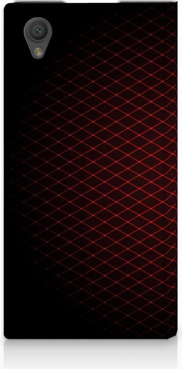 Sony Xperia L1 Hoesje met Magneet Geruit Rood