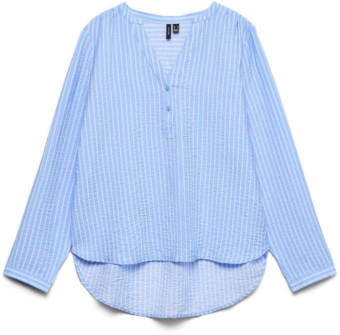 VERO MODA - VMKAJA LS V-NECK FOLD-UP TOP WVN - Dames - Blouses