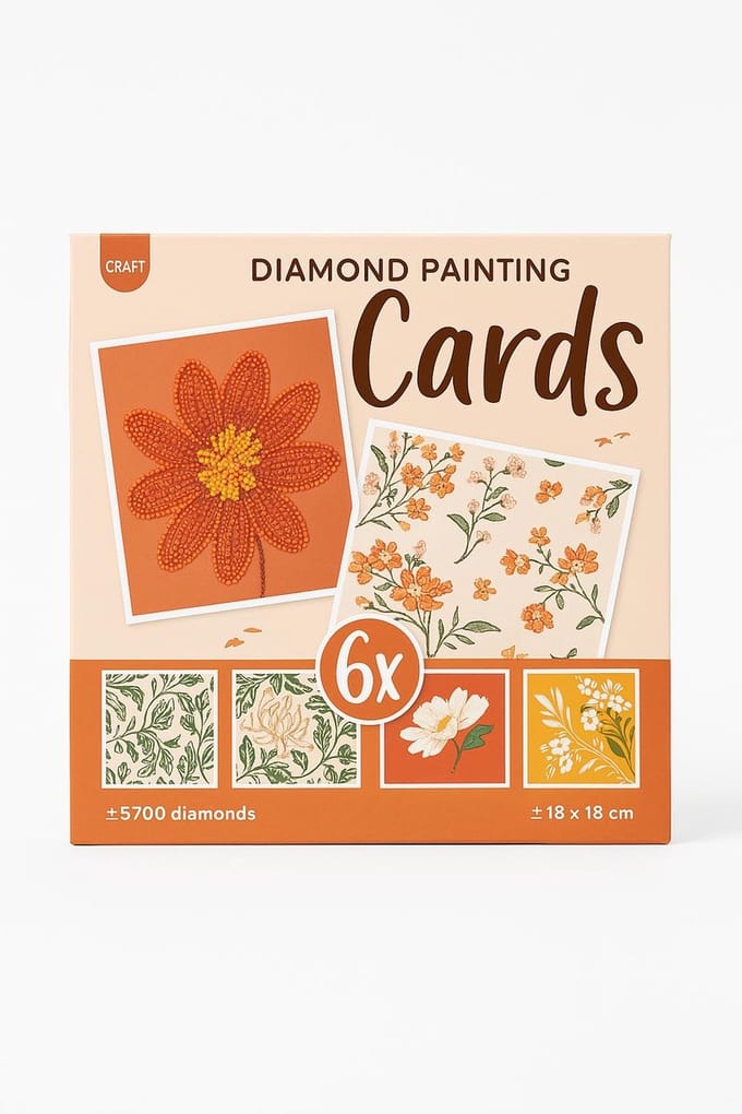 Diamond painting cards - 6 verschillende kaarten - bezigheid - trending - 5700 Diamonds