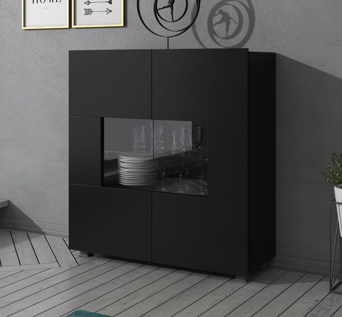 Meubella - Dressoir Calgary - Mat Zwart - 100 cm