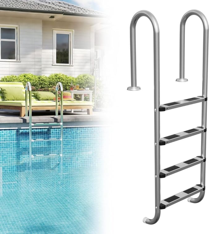 MRKK® Zwembadtrap - Ladder - Zilver