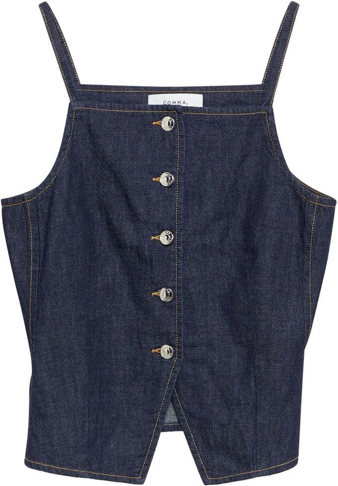 Lichte mouwloze spijkerblouse dames COMMA