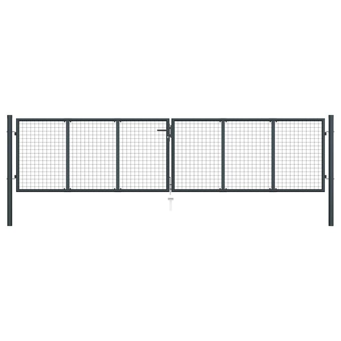 vidaXL - Tuinhek - van - gaas - gegalvaniseerd - staal - 400x100 - cm - grijs