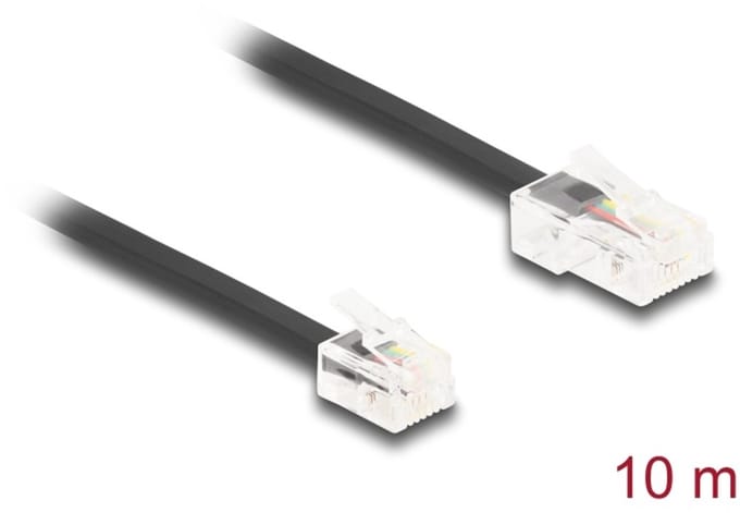 Delock Telephone Cable RJ45 plug to RJ11 plug black 10 m