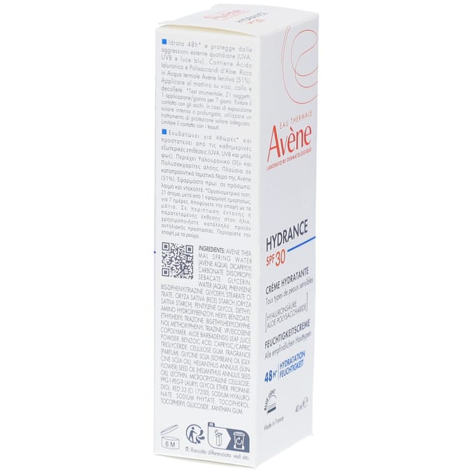 Derm Avene Hydrance Hydraterende Gevoelige Huid SPF30 48u Creme 40 Crème