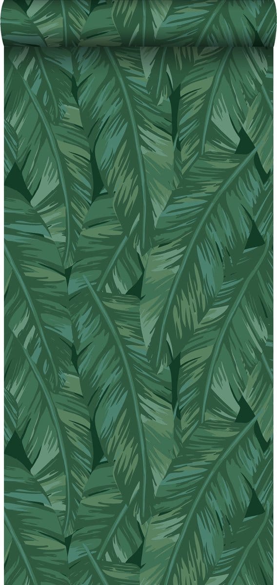 ESTAhome behang bananenbladeren emerald groen - 53 cm x 10.05 m - 139016