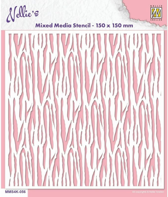 Mixed media stencil 15 x 15 cm - Zebra