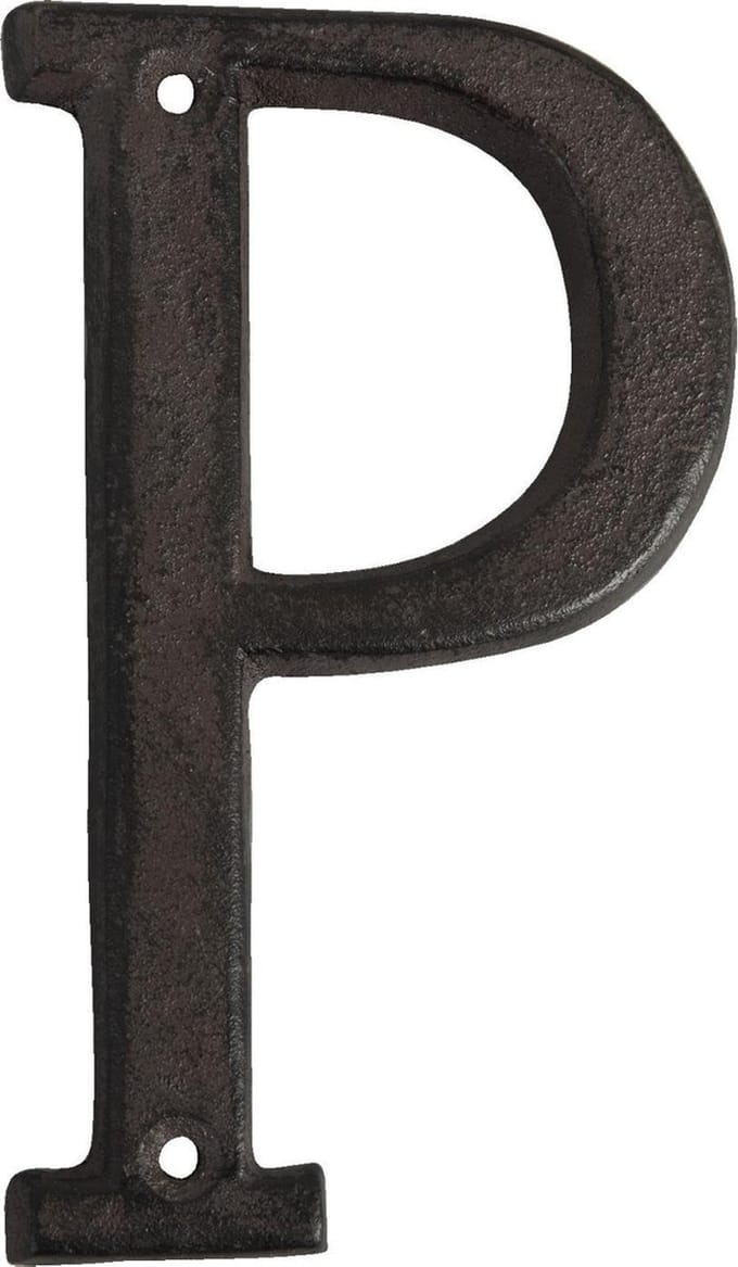 Clayre & Eef IJzeren Letter P 13 cm Bruin IJzer