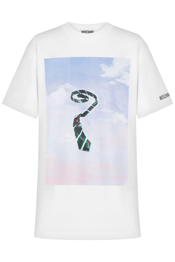 Moschino Cotton Interlock T-shirt Ceci N'est Pas Une Ties White Größe: S | Hemden Outlet | Damen | Weiß