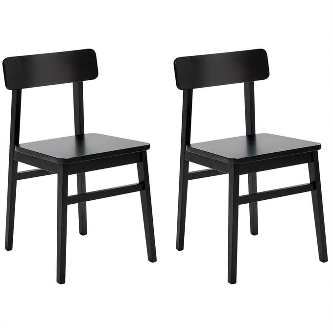 GORRE - Set van 2 eetkamerstoelen - Zwart - Rubberhout