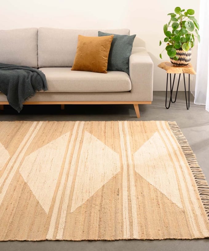 Kelim vloerkleed - Lana naturel/wit 240x340