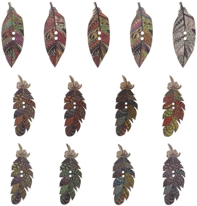 Onf3 - Houten Knopen - Vintage Creatieve Knopen - Multicolour - DIY