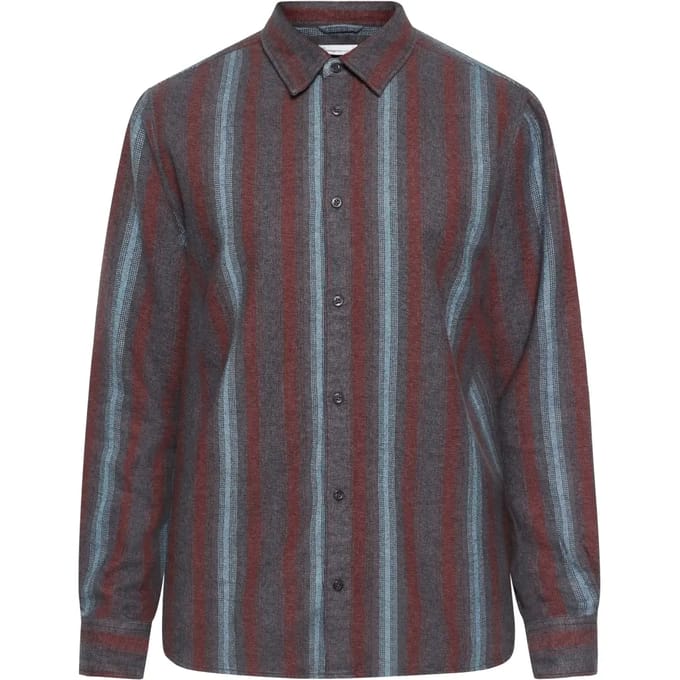 Flanellen overhemd met lange mouwen KnowledgeCotton Apparel Striped
