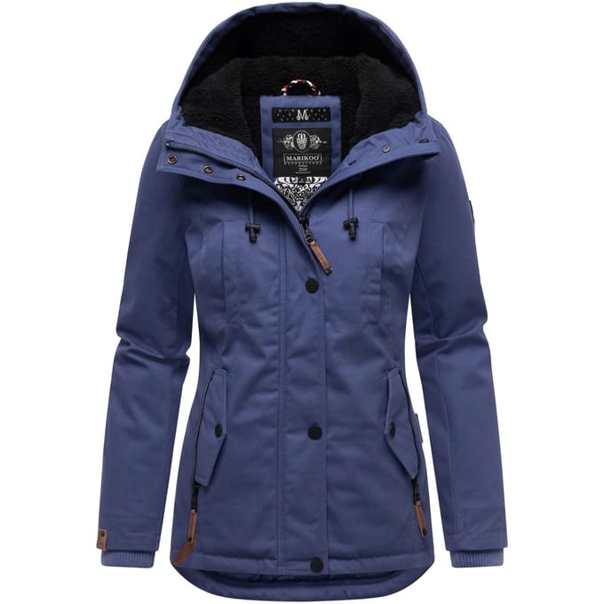 Marikoo dames winterjas met teddyfleece voering & capuchon