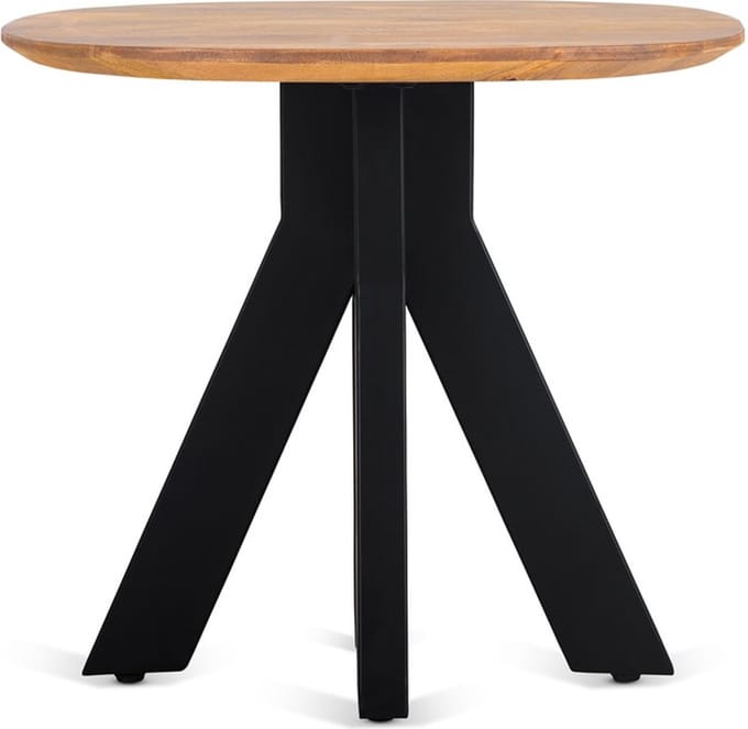 Bijzettafel Runa afgerond vierkant mangohout - Naturel - 60x60x55 cm