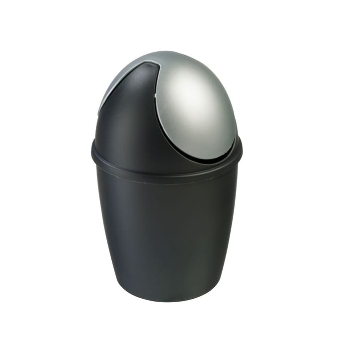 Sunware Tiglio tafelafvalbak - 1.5L - met swing deksel - zwart/zilver