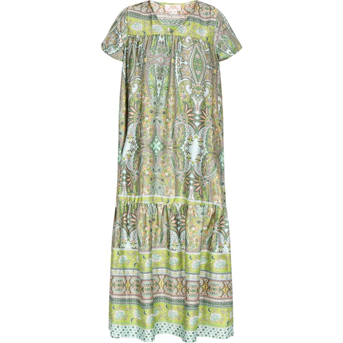 usha Jurk Dames Lichtgroen Veelkleurig