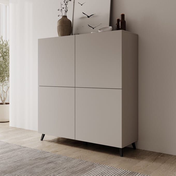 Meubella - Pulse - Dressoir - Beige - 120x40x130 cm