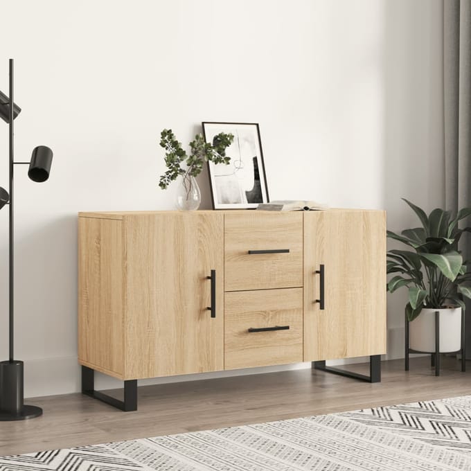 vidaXL - Dressoir - 100x36x60 - cm - bewerkt - hout - sonoma - eikenkleurig