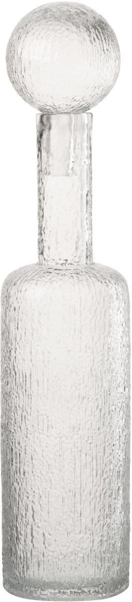 J-Line decoratie Fles Reliëf - glas - transparant - large
