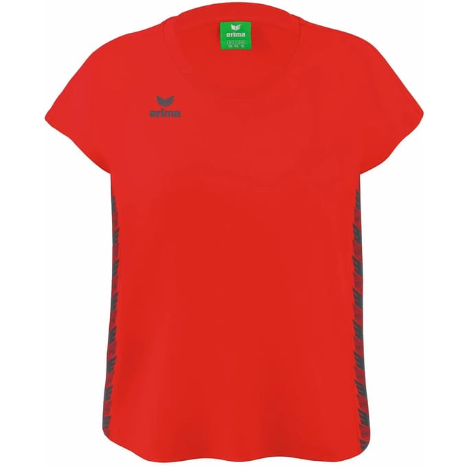 Erima Essential Team T-Shirt Dames - Slate Grey / Rood | Maat: 36