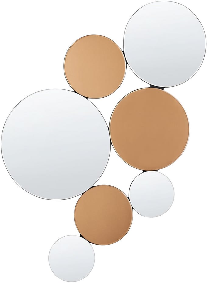 LAXOU - Wandspiegel - Zilver/Koper - Glas/MDF