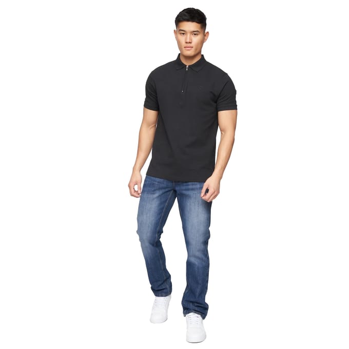 Crosshatch Heren New Techno Denim Jeans met reliëf (Stone Wash)