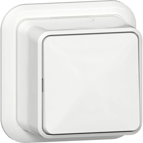 Gira wipschakelaar wissel universeel opbouw met montageplaat en adapter K/P25 Glanzend wit