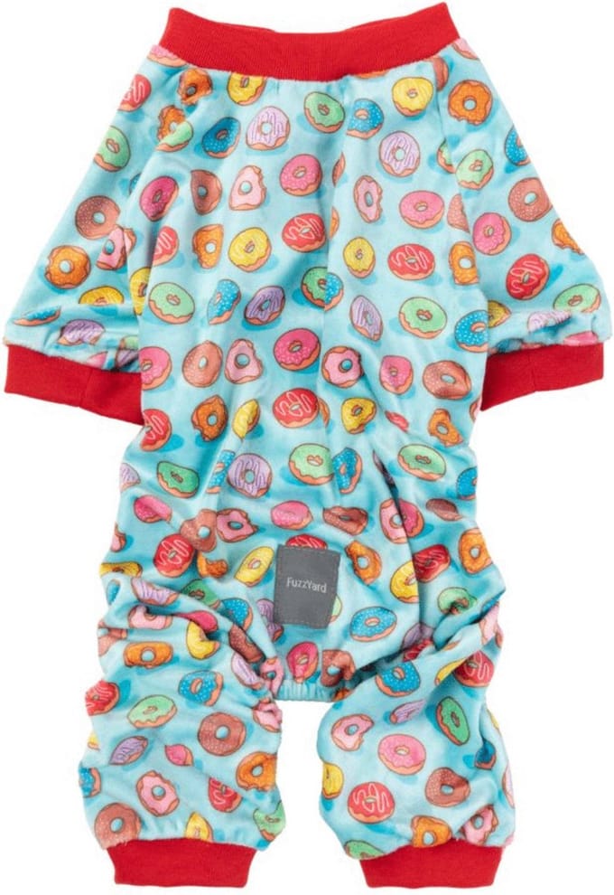 Fuzzyard Pyjama You Drive Me Glazy Lichtblauw&Rood - Hondenkleding - Size 6 59-62 Cm