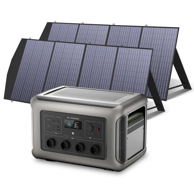 ALLPOWERS Solar Generator Kit 3500W (R3500 V2  + SP033 200W Solar Panel) - R3500+2pcs SP033 200W Solar Panel