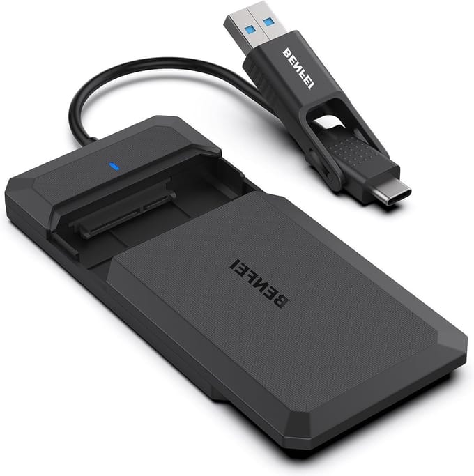 2.5 Inch SATA naar USB externe harde schijf behuizing, toolvrije installatie, compatibel met SSD en UASP SATA III