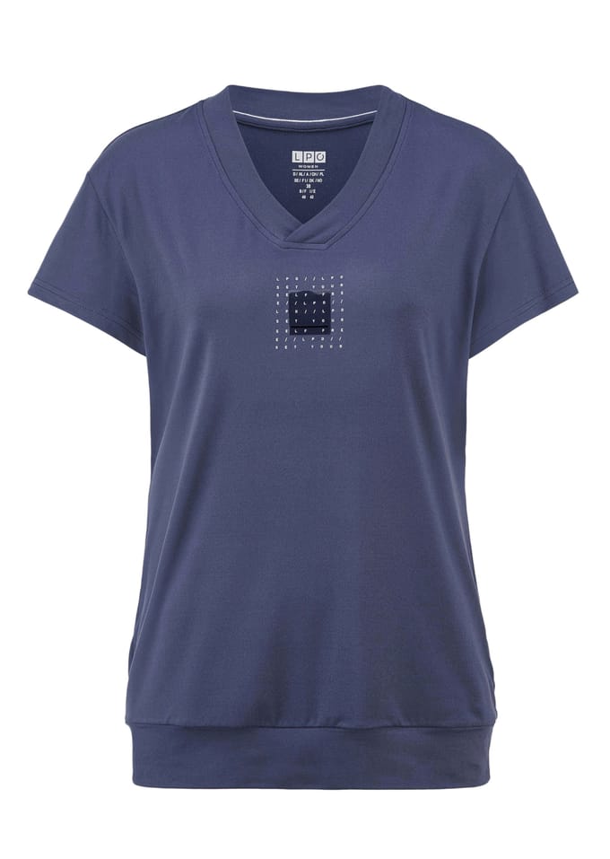 Functioneel shirt met V-hals - rookblauw - Gr. 44 van Goldner Fashion