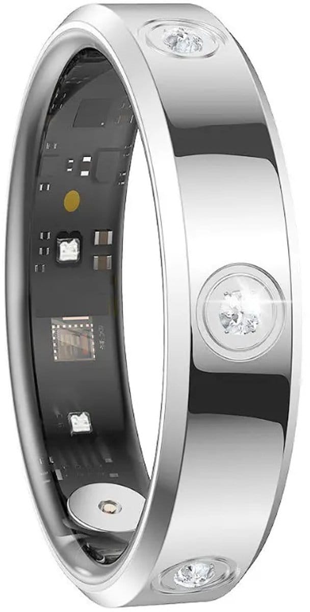 DrPhone RingSense Elegance Slimme Ring - Smart Ring - IP68 - Stappenteller - Zilver - EU Maat 55
