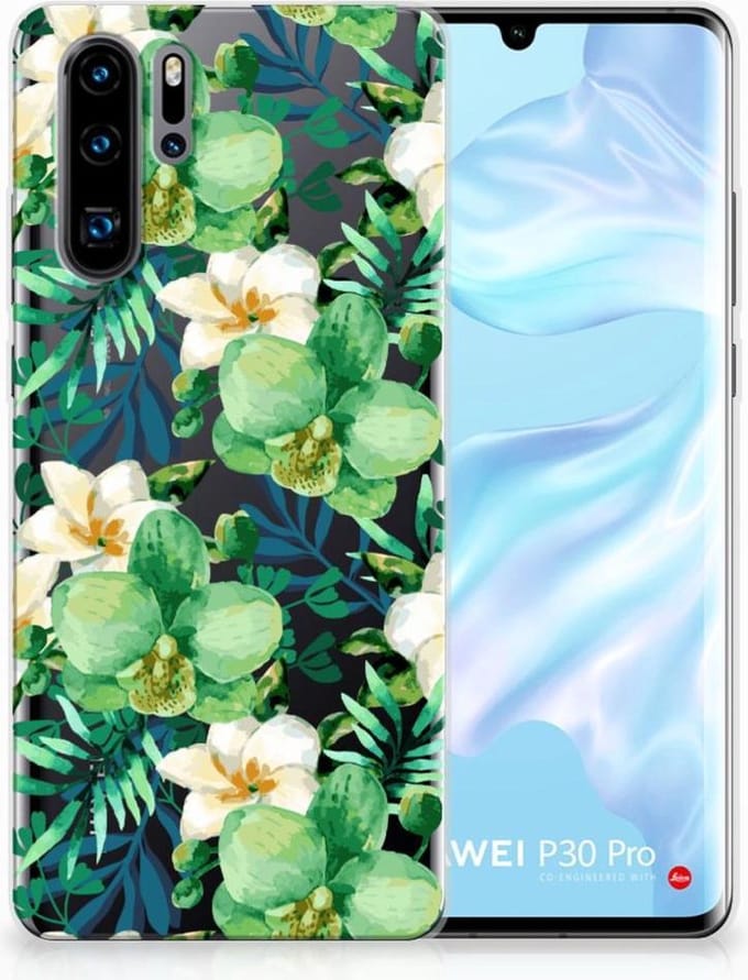 Huawei P30 Pro TPU Case Orchidee Groen