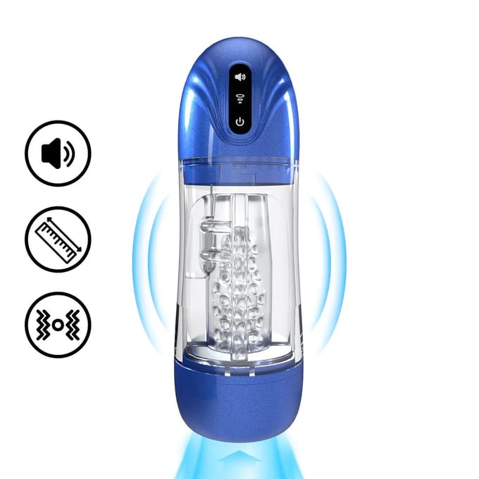 Pumped - SonicPull Zuig- en vibrerende masturbator pomp - Blauw