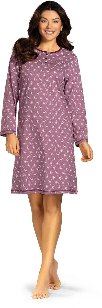 Comtessa - Dames nachthemd - Lange mouw - Mauve - Maat 48