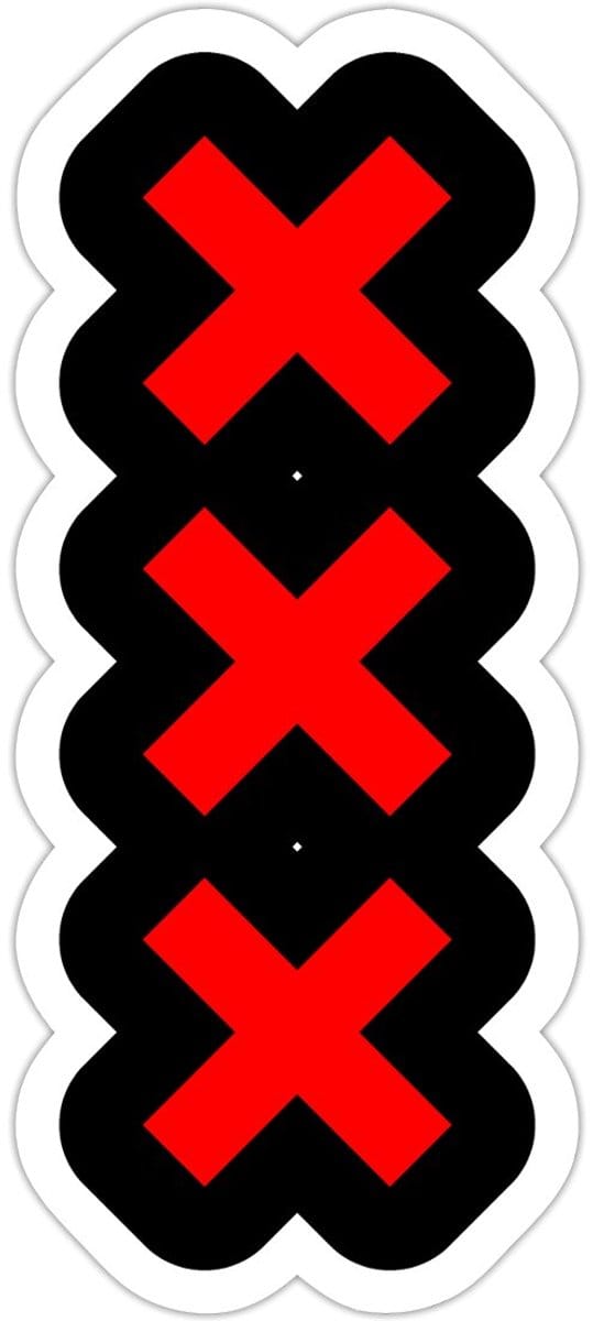 Drie Kruizen van Amsterdam - Drie Rode X’en Sticker Maat S (max. 10 x 10cm)