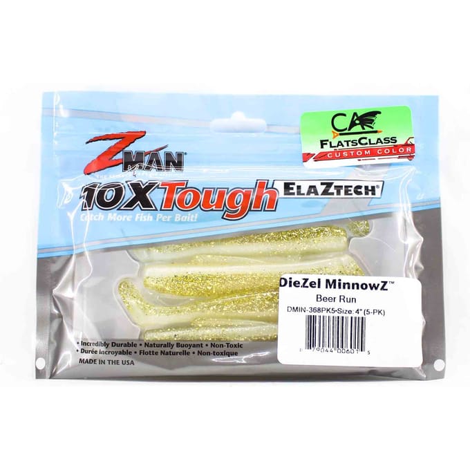 Zman zacht kunstaas Diezel MinnowZ 4 Inch 5/Pack Beer Run (6015)