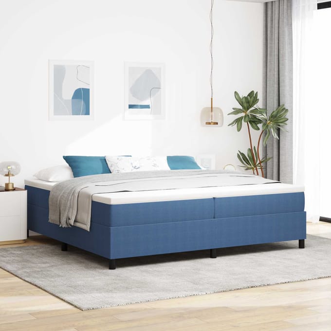 vidaXL - Platformbedframe - Blauw - 200 - x - 200 - cm - Corduroy - stof