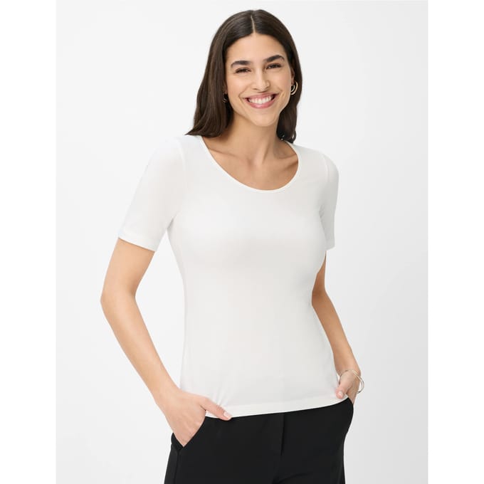 Brax Dames Shirt  Style CORA offwhite, crèmewit, maat 32