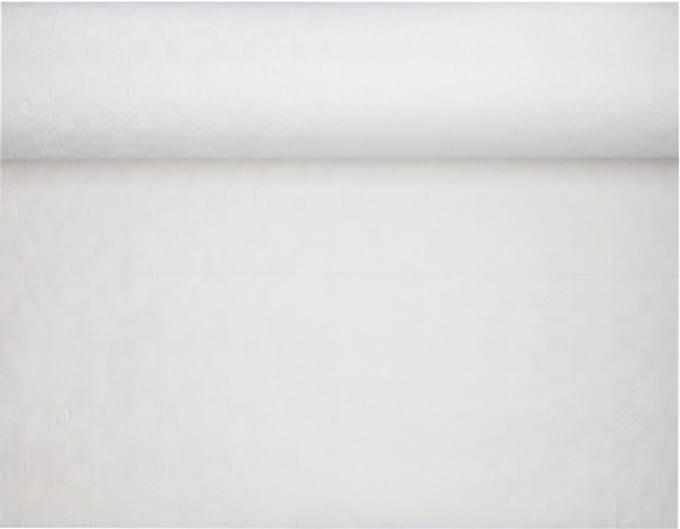 Tafelkleed papier met damastprint 100 m x 1 m wit